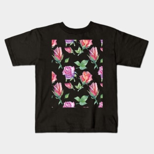 Watercolor Flower Pattern Kids T-Shirt